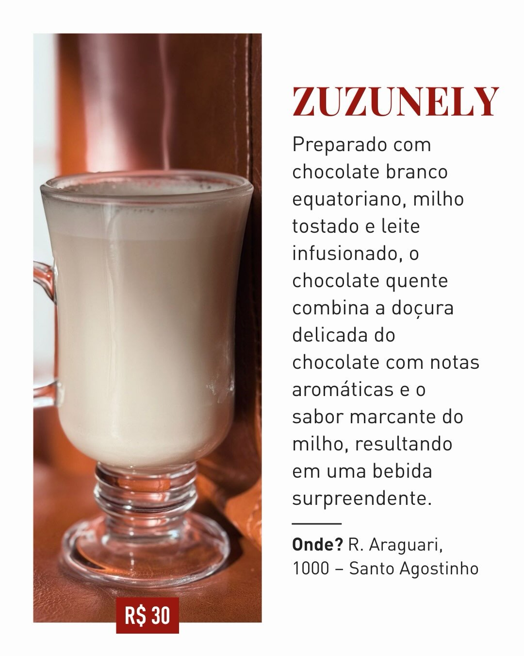 Onde tomar chocolate quente em BH: as versões mais criativas da bebida no inverno — slide 11