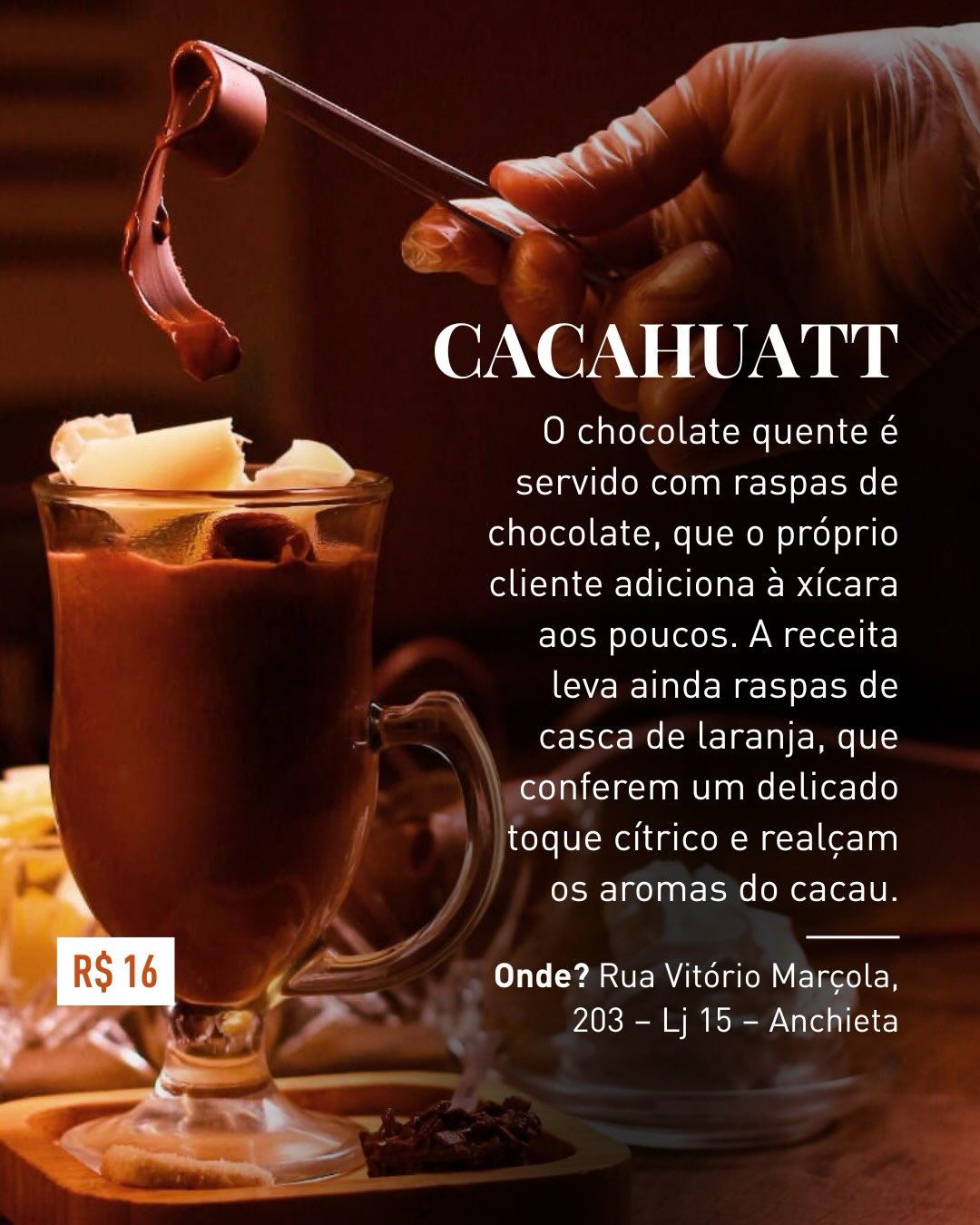 Onde tomar chocolate quente em BH: as versões mais criativas da bebida no inverno — slide 4