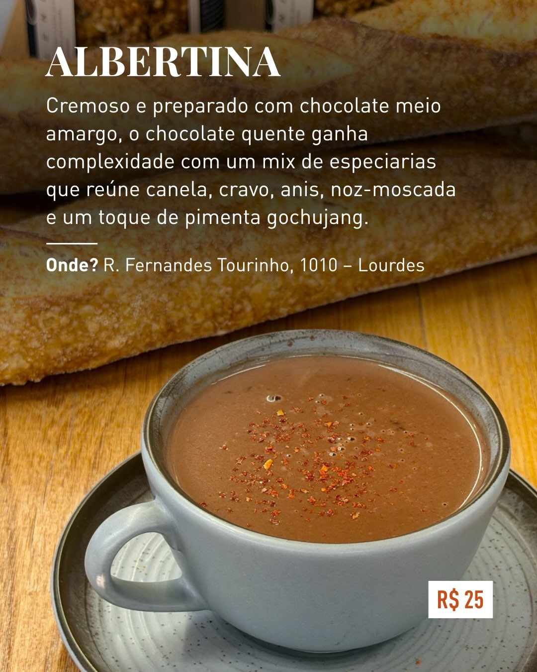 Onde tomar chocolate quente em BH: as versões mais criativas da bebida no inverno — slide 6