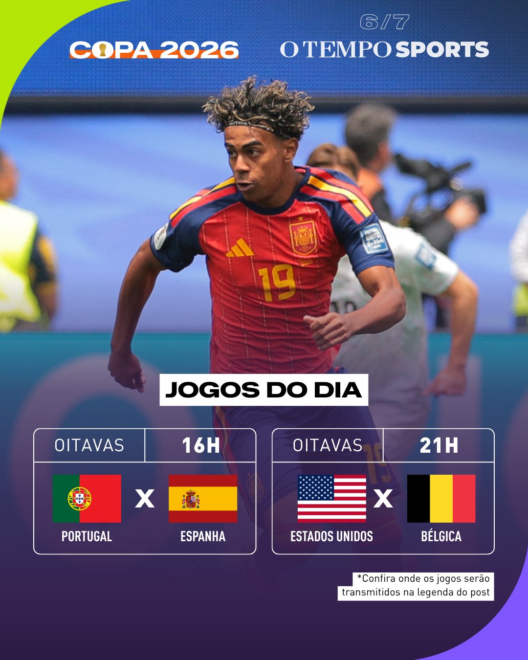 Jogos do dia nas oitavas: Portugal x Espanha e Estados Unidos x Bélgica
