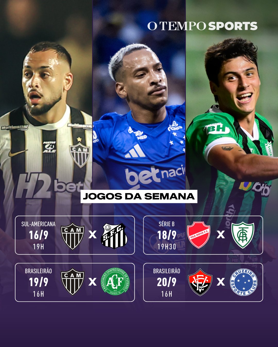 Jogos da semana: rodada do Brasileirão e da Sul-Americana